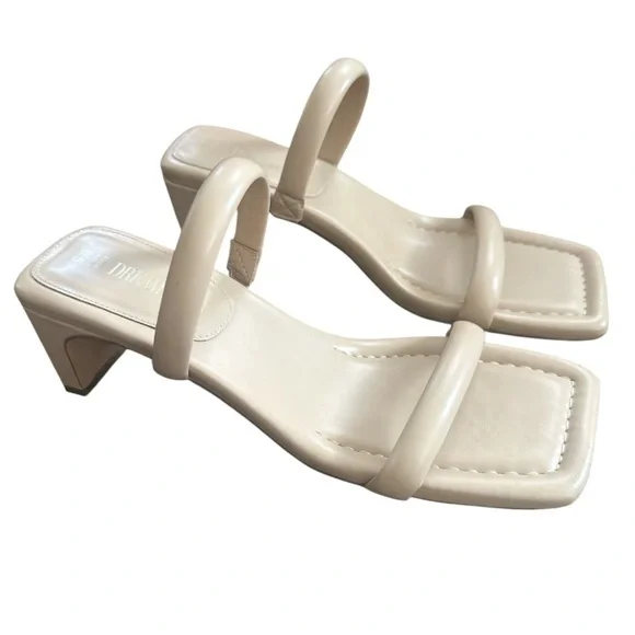 Sandal Heels for Women Low Square Open Toe Chunky Heels Slip On Dream Pairs - Picture 1 of 5